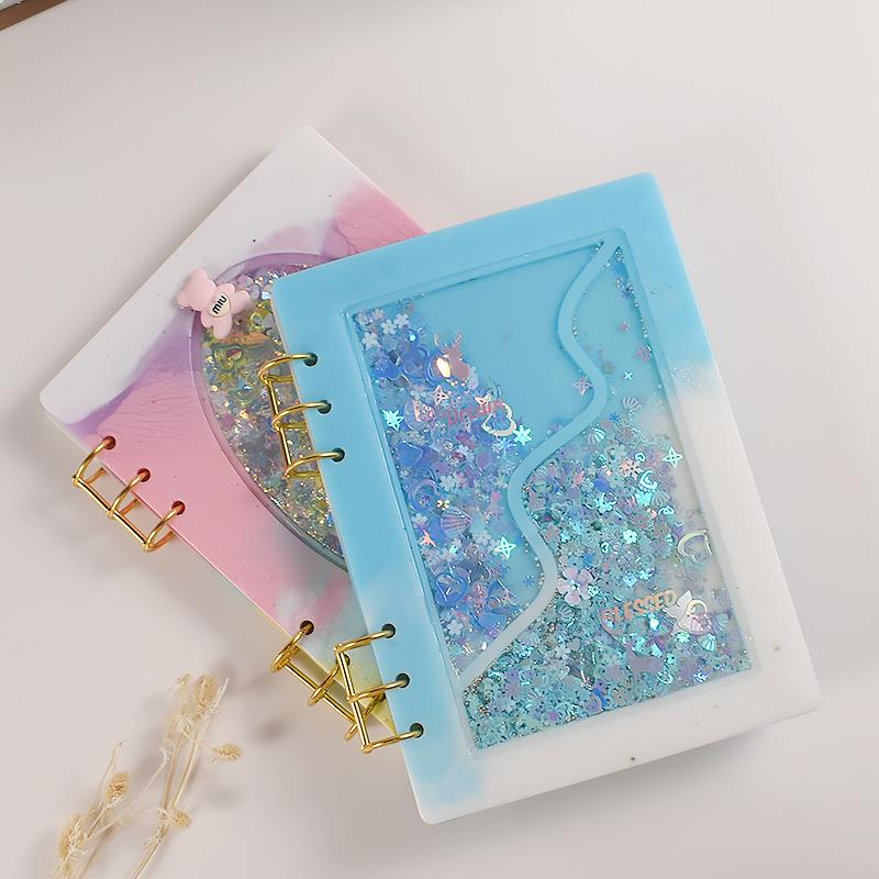 A5 Quicksand cahier couverture résine moule bricolage cristal UV époxy Silicone moules livre Transparent résine moulage moules