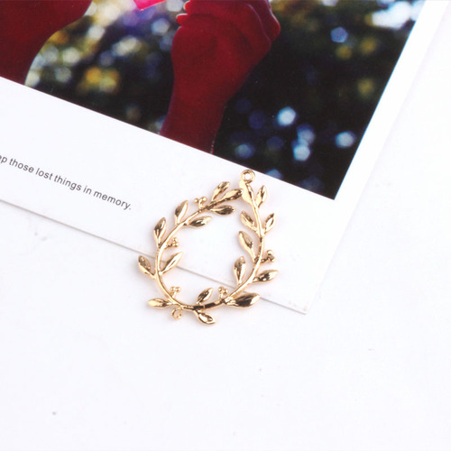 Zuiver Koper Plated 18K Echt Goud Kleur Gewei Bladeren Sieraden Materialen Diy Oorbellen Accessoires Armband Ketting Hangers: 2