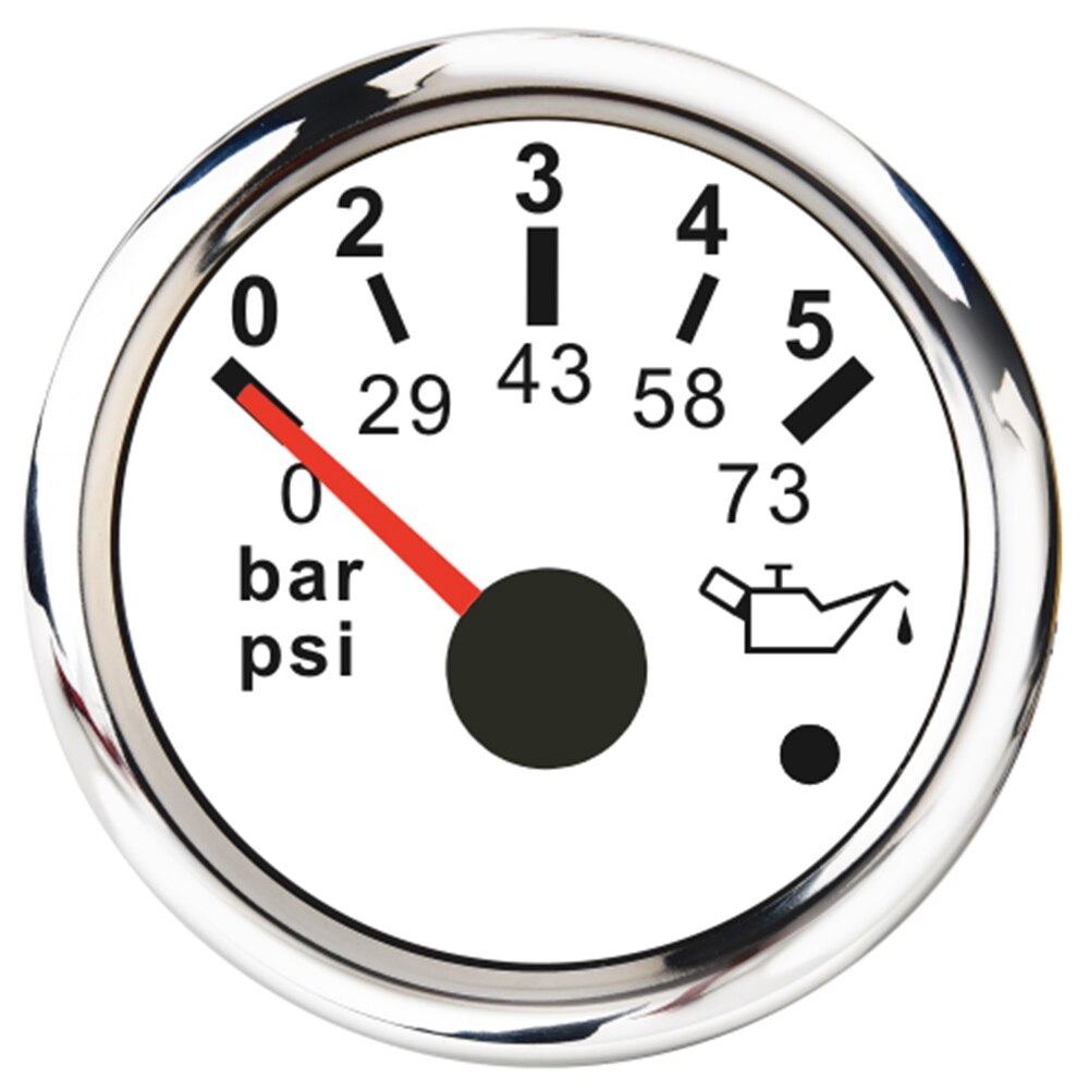 Waterproof Oil Pressure Gauge with Alarm 0-5Bar 0-10Bar Marine Boat Oil Pressure Indicator Meter M10 1/8 NPT Sensor 52MM Gauge: WS 0-5 Bar