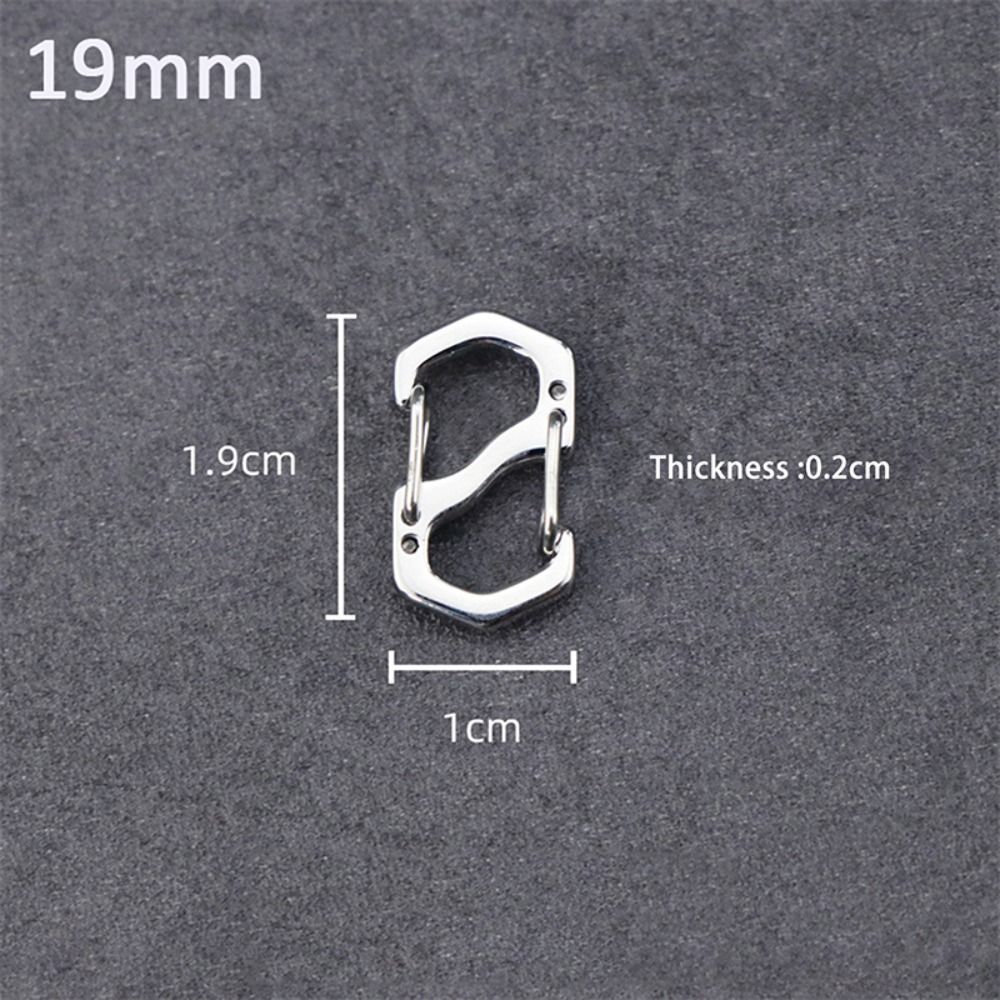 Mosquetón tipo S de acero inoxidable con hebilla para mochila, Mini mochilas para exteriores, gancho para equipaje, herramienta de bloqueo de llave antirrobo, 10 Uds.