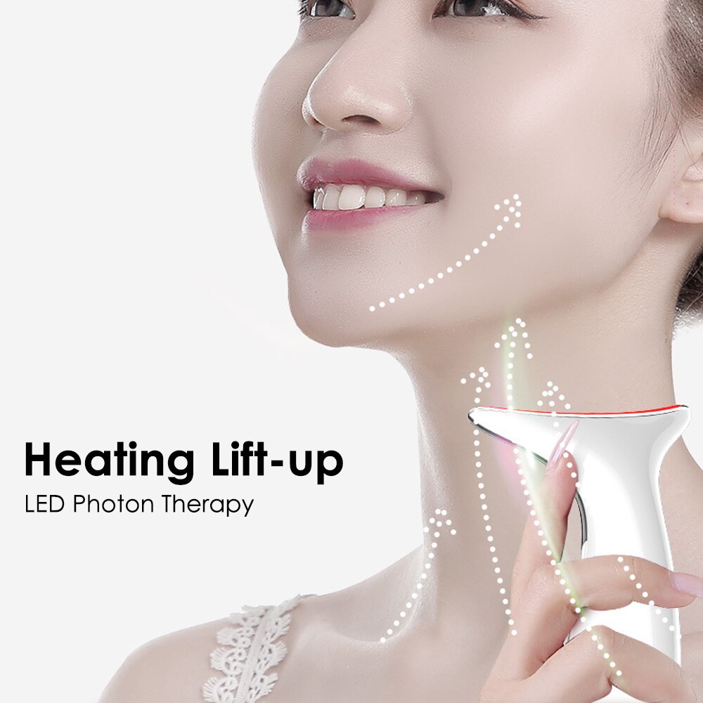 Remove Double Chin Neck Device LED Photon Heating Therapy Anti-Wrinkle Neck Care Tool Vibration Skin Lifting Tightening Massager