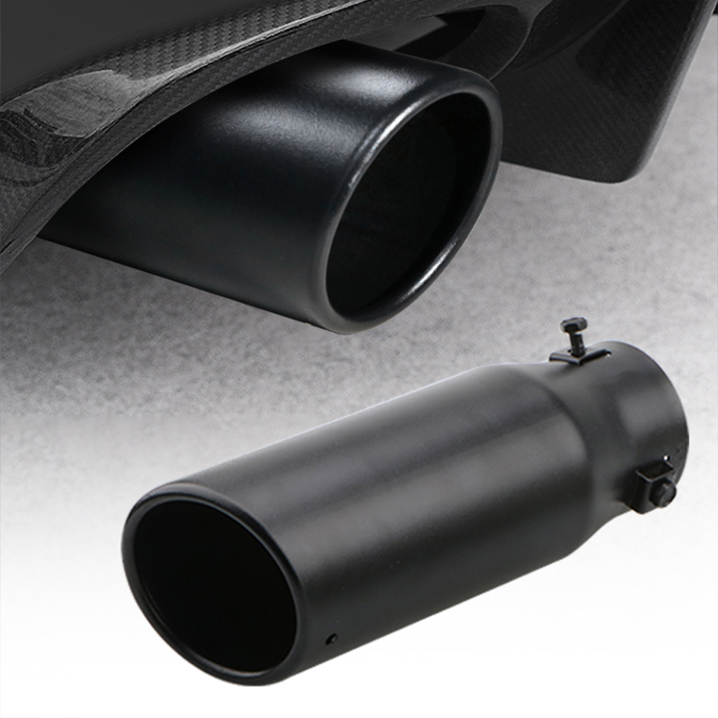 Punta de silenciador de escape para coche, entrada de 2,5 ", salida de 3", 21CM, acero inoxidable, plata, negro, tubos de escape, accesorios para coche