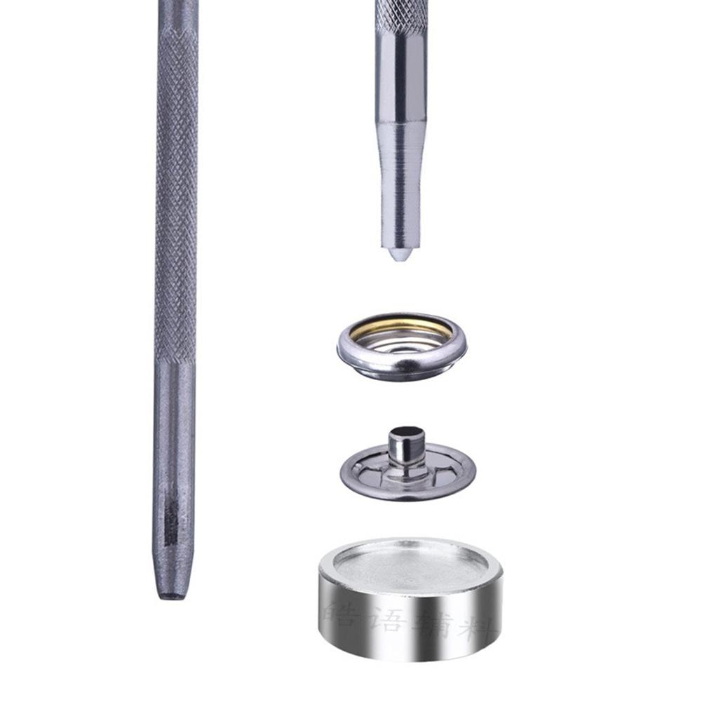 11 unids/set de herramientas de artesanía de cuero de Metal troquelado agujero broche remache botón Kit de punzones básico para DIY perforadora de cuero remache