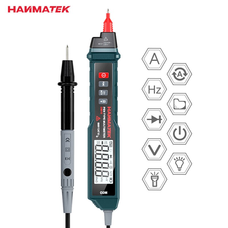 HANMATEK Smart Pen Digital Multimeter DM10 Non-Contact ACV/DCV Portable With LED Lighting