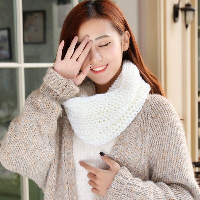 Wool crochet Knit infinity loop scarf for women solid chunky winter burgundy circle scarves for chirsitmas