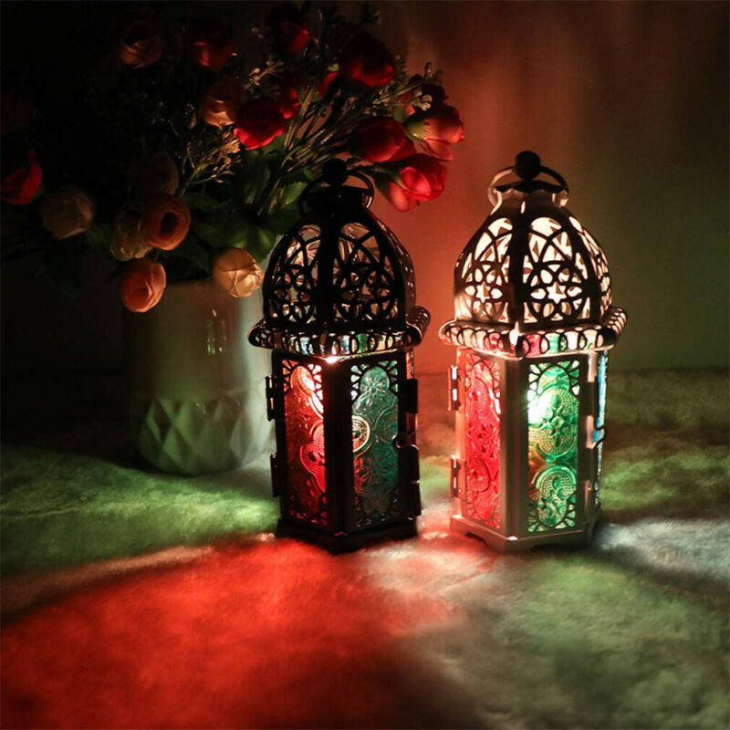 Lanterne bougie en verre marocain | Vintage, suspendue, décoration de maison de mariage