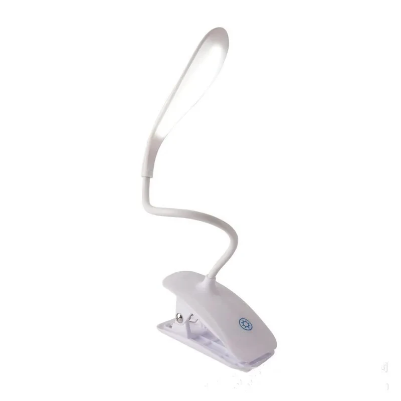 USB Charging Duckbill Desk Lamp with Three Touch Dimming Levels LED Eye Protection for Bedroom Bedside Learning Clip Book Lamp