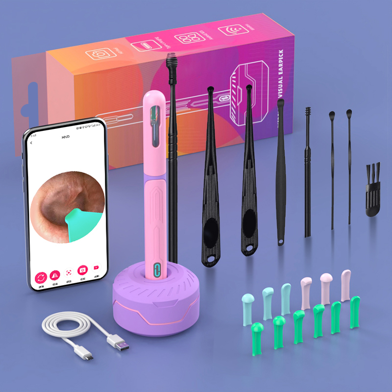 Limpiador de oídos con cámara, palos para los oídos HD, otoscopio, carga USB C, endoscopio, herramienta de eliminación de cera, palillo para los oídos, juego de limpieza de oídos NK3 Pro: Blanco