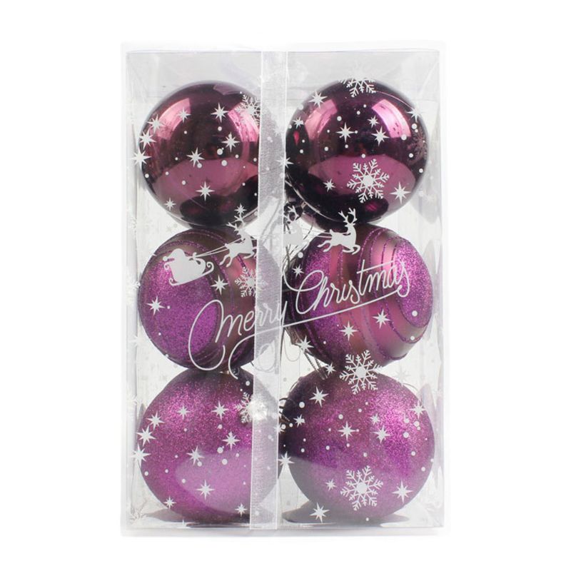 12 Pcs Shining Christmas Ball Small Shatterproof Christmas Tree Hanging Decorate: Purple 