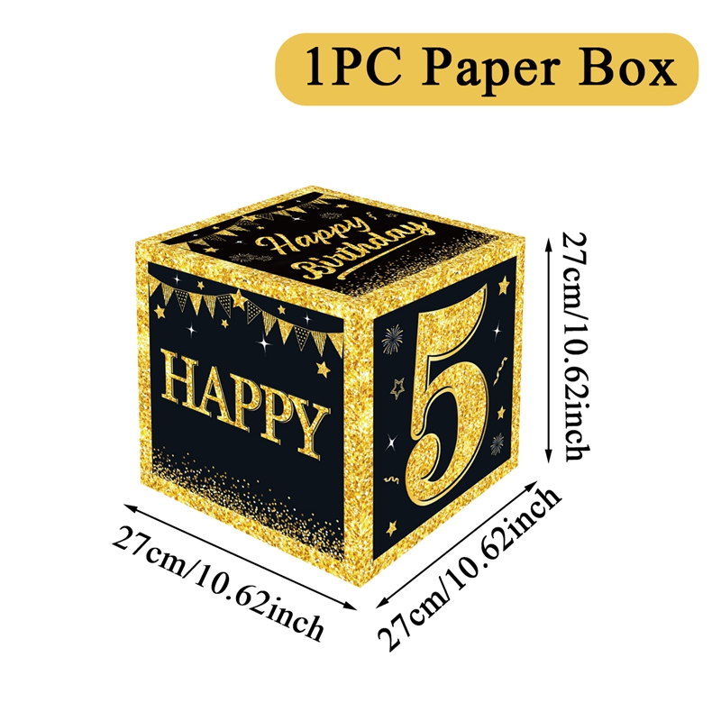 Zwart Goud Verjaardag Nummer Papier Doos Gelukkig 18 30 40 50 60 Jaar Oude Verjaardagsfeestje Decoratie Kinderen Volwassen Verjaardagsfeestje levert: Licht Groen