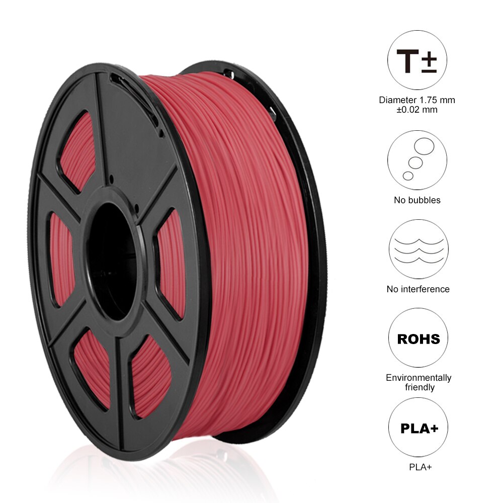 SUNLU PLA PLUS 3D Drucker Filament 1,75mm 1KG 2,2 £ PLA + DIY 3D Druck Material Mit Spool 3D Druck Vakuum Verpackung Schnelle Schiff: PLA PLUS-RED