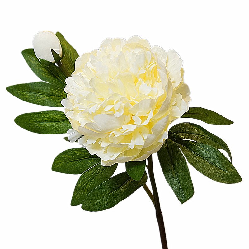 Luksus versailles palace pæon kunstige blomster gren med blade silke pæoner blomster kunstige hjem bryllup dekoration: D
