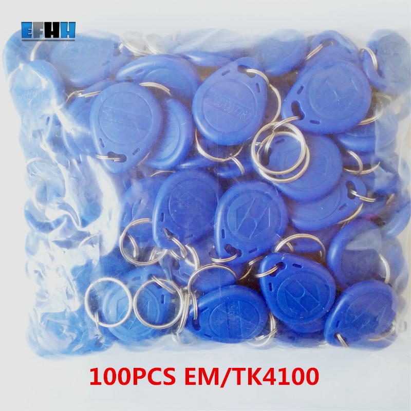 100 stuks/partij 125 khz rfid  em4100 tk4100 sleutelhangers token tags sleutelhangers id-kaart alleen-lezen toegangscontrole rfid-kaart