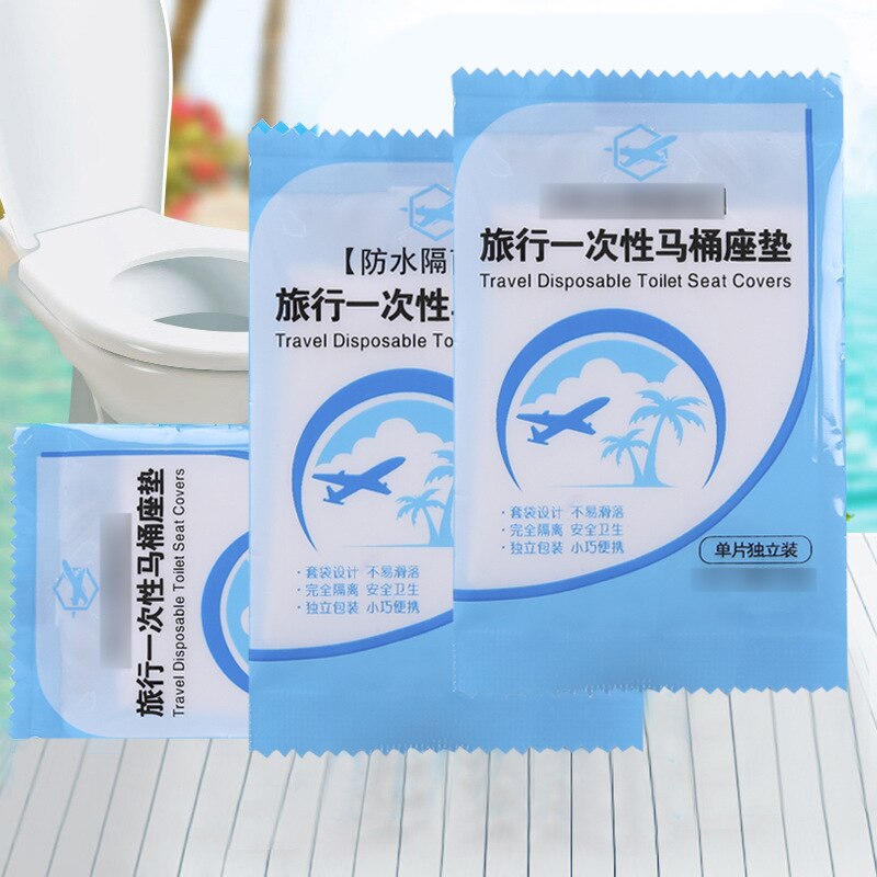 Housse de siège de toilette jetable 10/lot, imperméable, sécurité voyage/Camping, accessoires de salle de bain, outil de nettoyage de tapis
