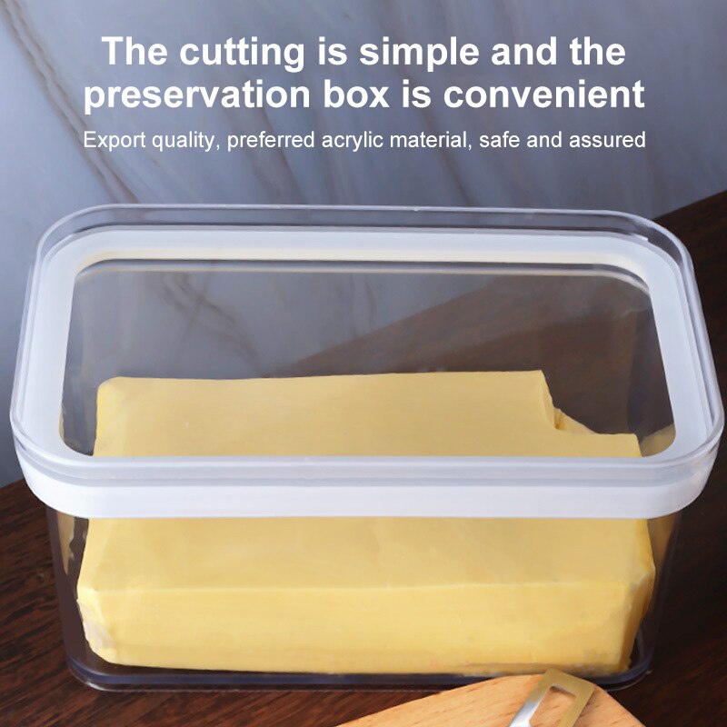 Boter Verzegelde Doos Snijden Set Transparante Grote Capaciteit Lage Temperaturen Koelkast Opslag Brede Mond Kaas Doos