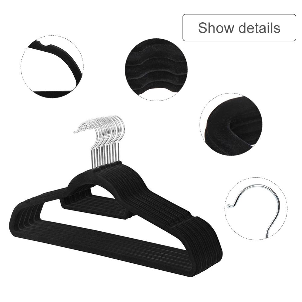 Flocking Hanger Non-slip Plastic Flocking Velvet Coat Flocked Custom Hanger Seamless Drying Rack Newest