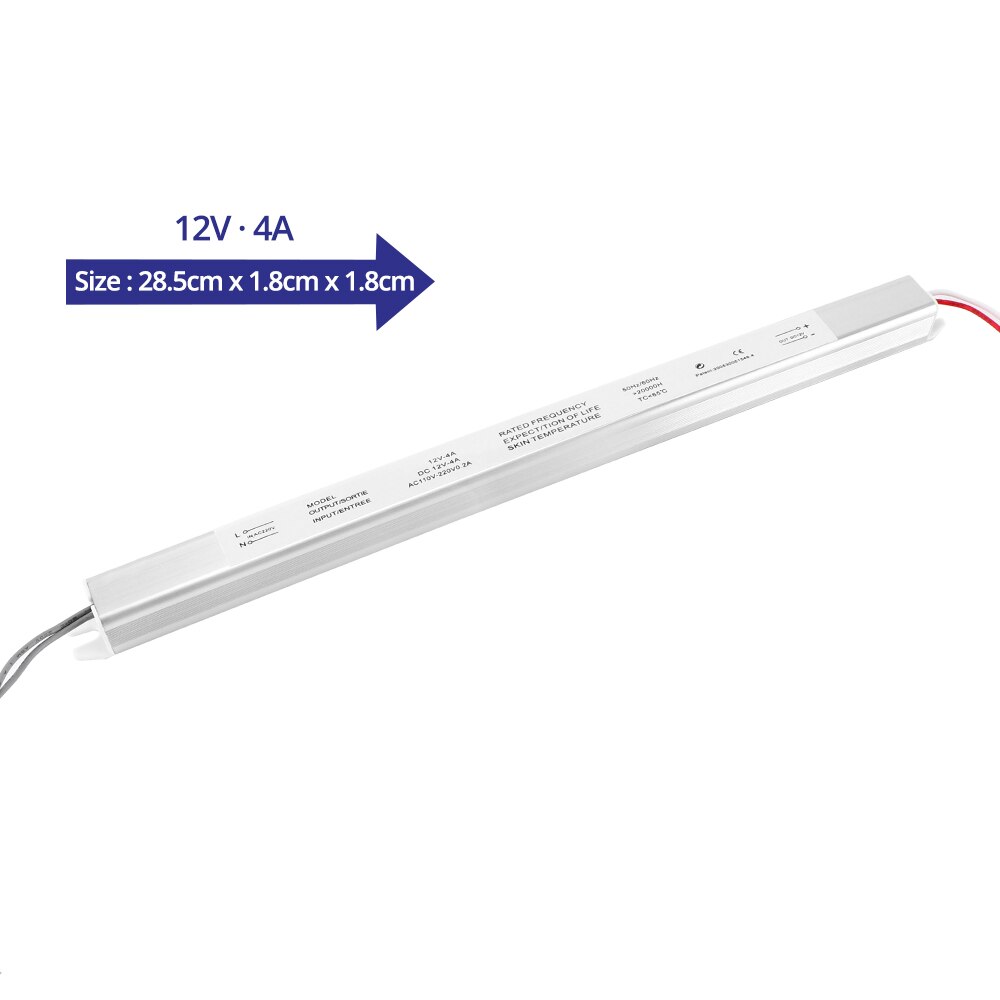 DC12V 1.5A 2A 3A 4A 5A LED Driver AC110V ~ 220V Ultra dunne LED Voeding Verlichting Transformator voor slanke Reclame Lichtbak: 12V  4A