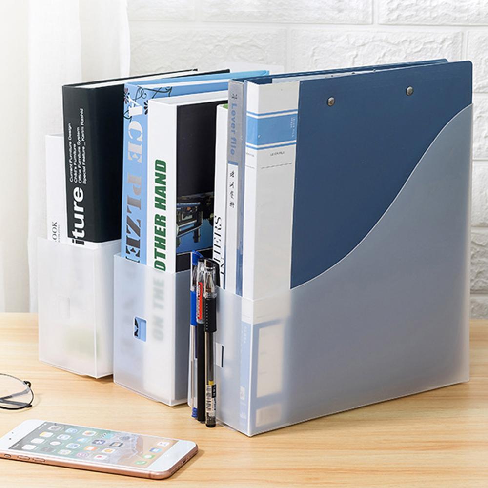Plastic Magazine File Holder Office Organizer Transparent Frosted Organizador Escritorio Simple Desktop File Box PP Plastic