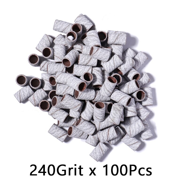 120#240# Machine Nail Drill Bits Zebra Sanding Bands Foot Care Polishing Manicure Gel Polish Remover Replacement Tools Cutter: Ivory