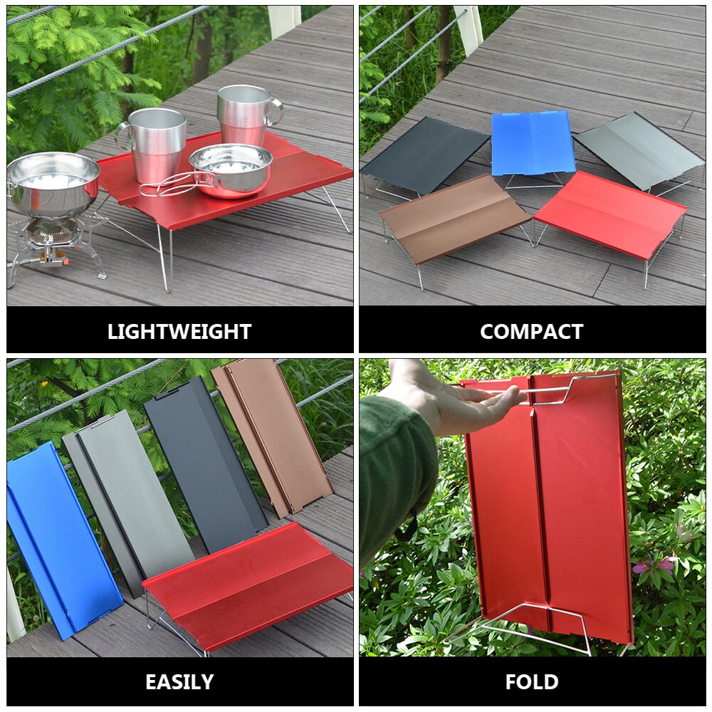 Folding Picnic Table Aluminum Ultralight Dinner Desk Hiking Camping Table