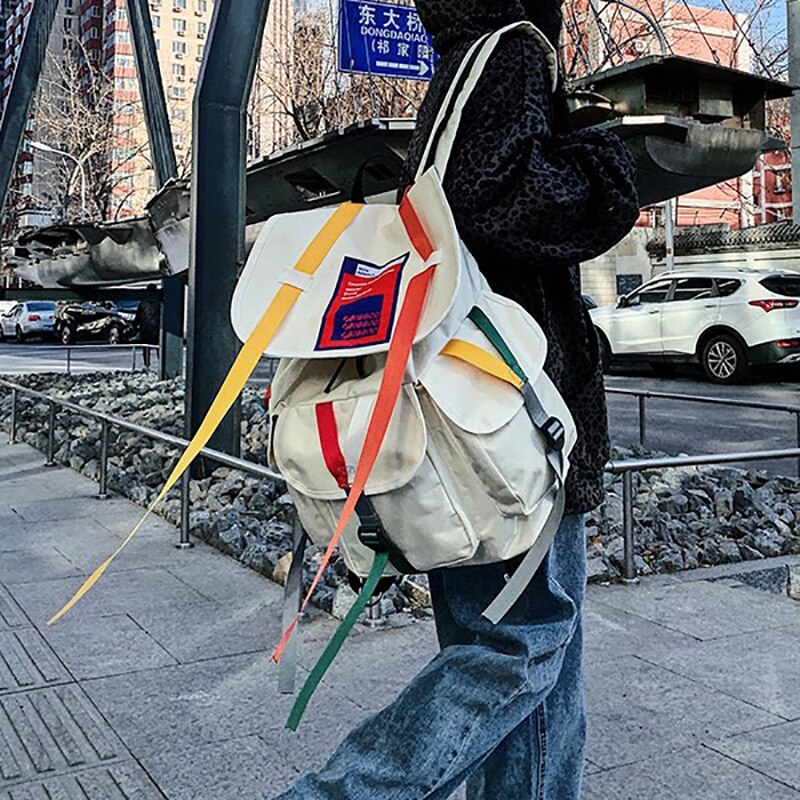 Mode Unisex Rugzak Jeugd Mannelijke Vrouwelijke Trend Bagpack Unieke Student Rugzak Hit Kleur Persoonlijkheid Mode Duurzaam