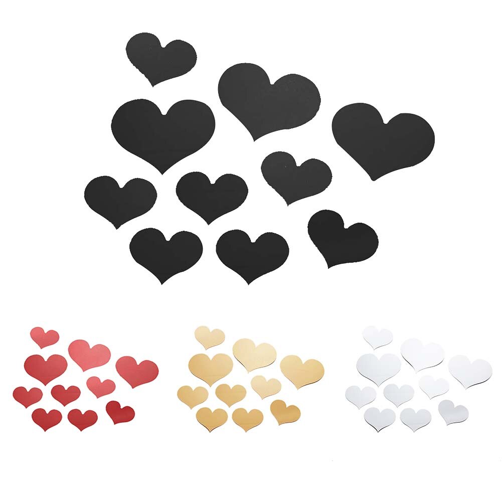 10pcs Love Heart Mirror Wall Sticker Acrylic 3D Mural Decal Removable Bedroom Decoration Wallpaper DIY Decal Art Home Stickers