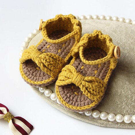 QYFLYXUE ręcznie robiony maluch kokardka księżniczka buty: żółty / 9