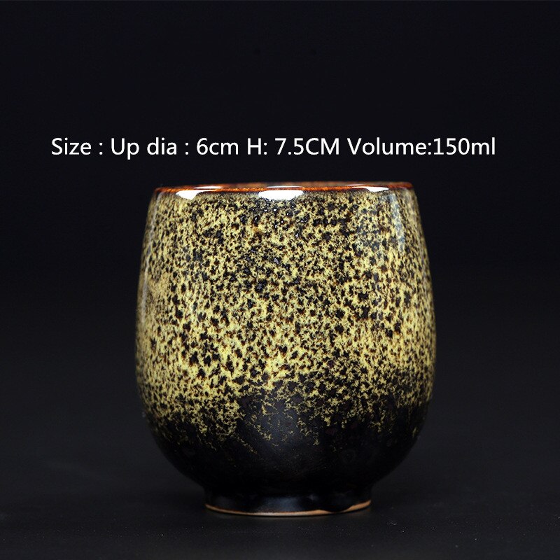Ugnsbyte glaserad tekopp stor storlek keramisk tekopp 150ml dricka resor drinkware porslin kaffemugg