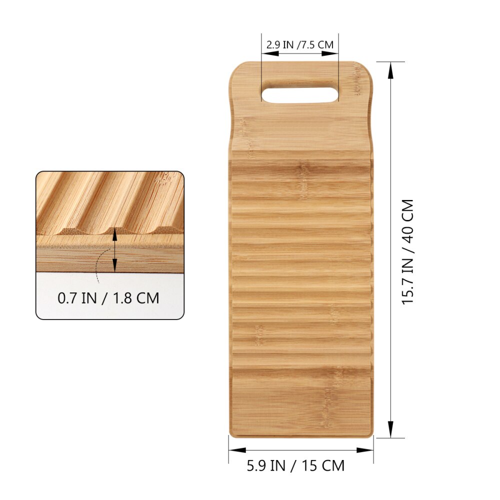 TOPBATHY Bamboo Wood Washing Washboard Non-slip Home Washing Scrubbing Board Laundry Board Washboard Hand Wash Board fo