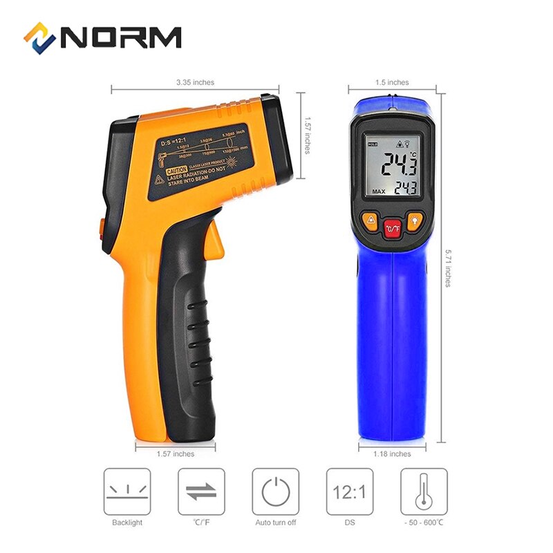 NORM 400 600 Centidegree infrared thermometer Non contact industrial and household digital Infrared Pyrometer