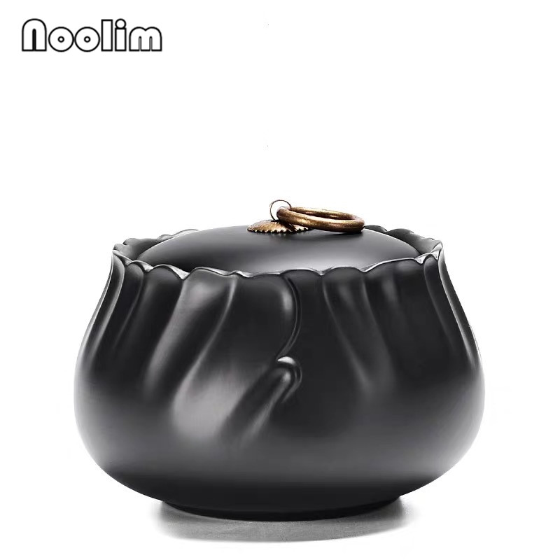 Botes de arcilla púrpura hechos a mano, frascos de especias sellados creativos, caja de almacenamiento de alimentos de cerámica con tapa, portátil, de viaje, Caddy de té Puer: H