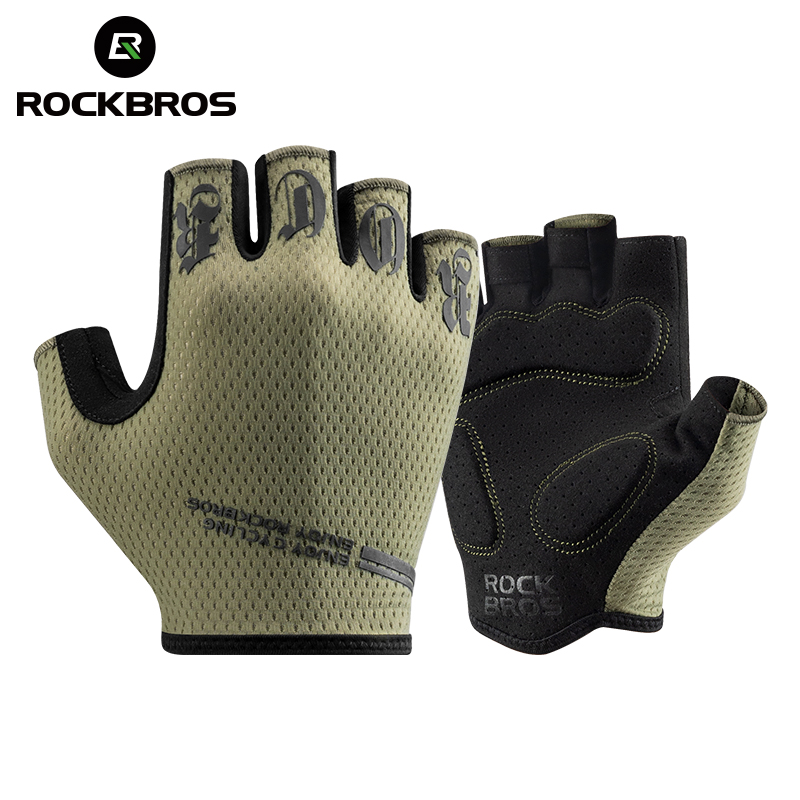 ROCKBROS Fahrradhandschuhe, stoßfeste Halbfinger-Handschuhe, atmungsaktiv, stoßfest, kurze Fahrradhandschuhe, Sommer-Handschuhe mit hoher Elastizität: S / WHITE