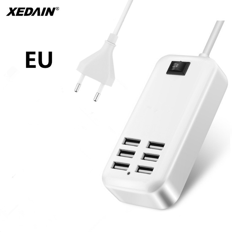 XEDAIN 6 Ports téléphone chargeur USB 5 V/3A ue/US adaptateur de prise téléphone portable universel pour iPhone iPad Samsung charge murale Multiple