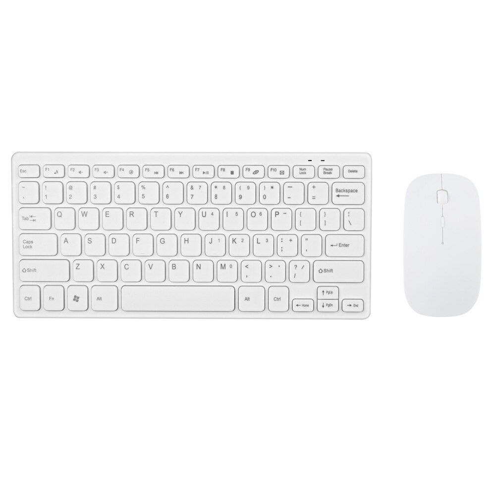 Ensemble clavier et souris optique sans fil 2.4 ghz universel, anti-bruit, antidérapant, ergonomique, sensible, ultra fin: Blanc