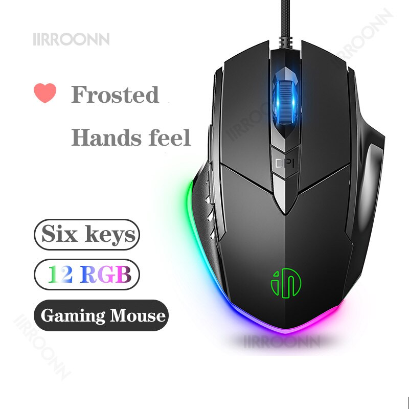 Langallinen hiiri gamer 7200 dpi optinen 6 painike usb hehkuva pelihiiri rgb taustavalolla mykistetty hiiri pelaamiseen kannettava tietokone pc gamer