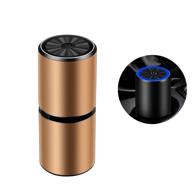 Mini Car Air Purifier Portable Negative Ion Purifiers USB for Car Home Office: gold