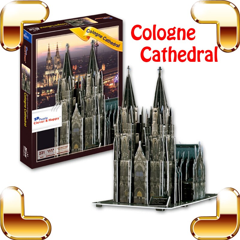 Nieuwjaar Cologne Kathedraal 3D Puzzel Model Puzzel DIY Puzzel Papier Schuim Frame Bekend Structuur Speelgoed Voor Gelovige