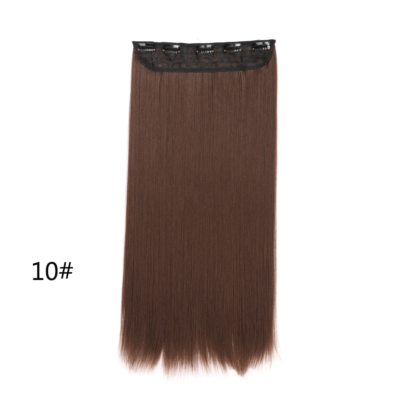Extensiones de cabello invisibles de una pieza con 5 clips sintético, postizo largo y recto de 24 pulgadas resistente al calor para mujeres: 4/30HL