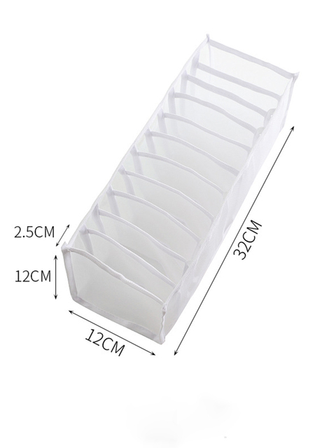 Nylon Mesh Organizer Caixa De Armazenamento, Gavetas De Colmeia, Roupa Interior, Sutiã, Meias, Roupas, Roupeiros, Armário De Quarto: CINZA-ESCURO