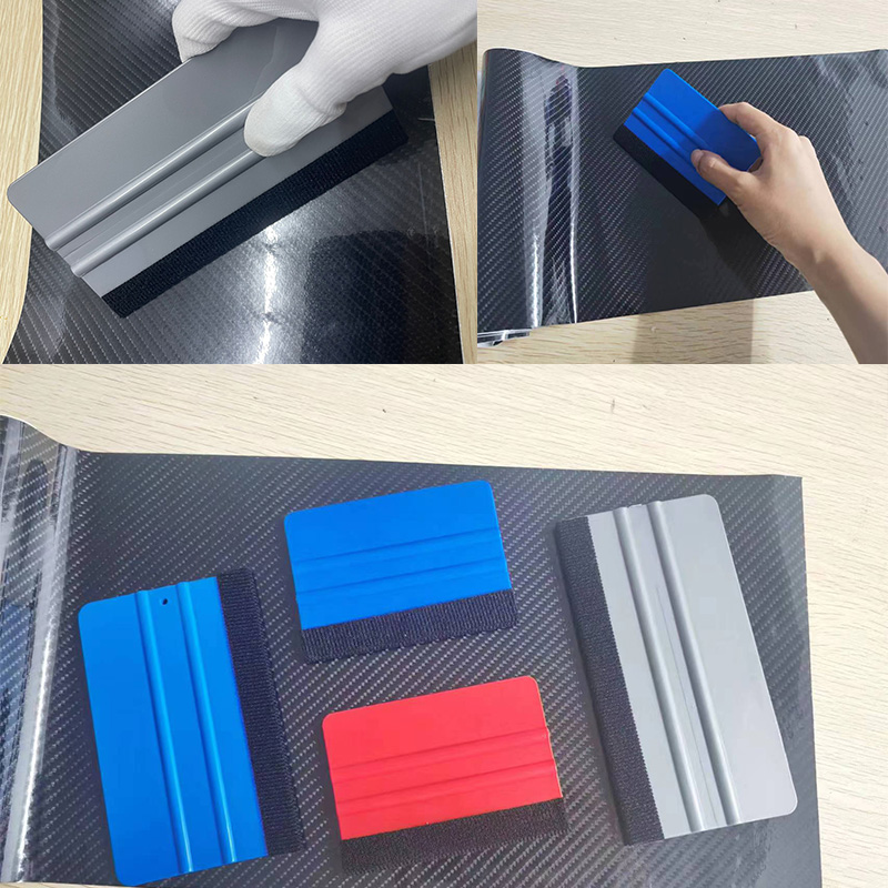 Escurridor de plástico con borde de fieltro, raspador de envoltura de vinilo para coche, herramienta de envoltura de escurridor de fieltro, aplicador de calcomanías, herramienta de alisado de papel tapiz, 1 ud.