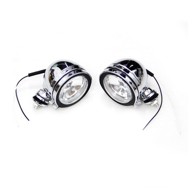 10mm krom metall motorcykel dimstrålkastare passerar körande spot ljus hjälplampor strålkastare  dc12v för harley chopper cruiser