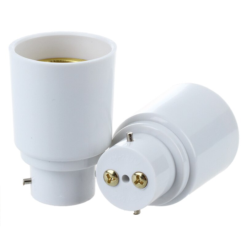 2X E27 Screw to B22 Bayonet Base Light Lamp Bulb Adapter Converter Socket Base