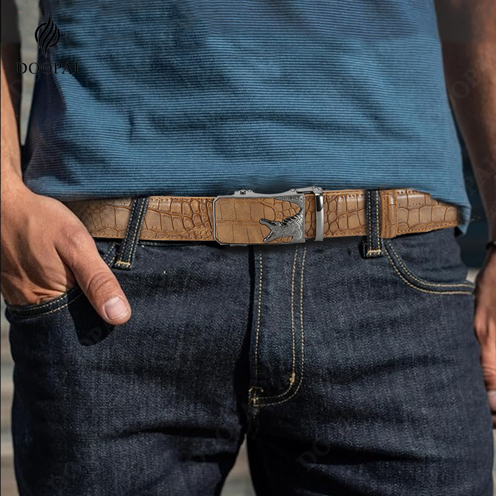 Cinto de couro PU masculino moda fivela automática cinto para negócios populares cinto masculino de alta qualidade