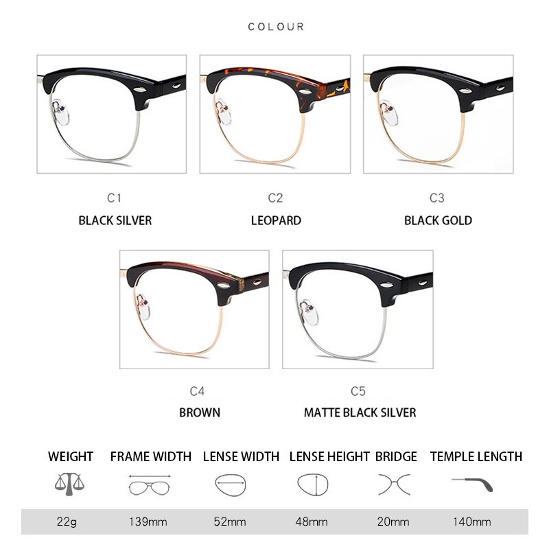 RBENN Anti Blue Ray Computer Glasses Men Women Blue Light Blocking Eyeglasses Classic Rivet Optical Frame Gaming Eyewear Male