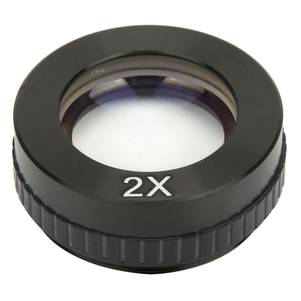 2X Objective Lens Microscope Auxiliary Objective Lens for Single Barrel Microscope 42mm Mounting Thread