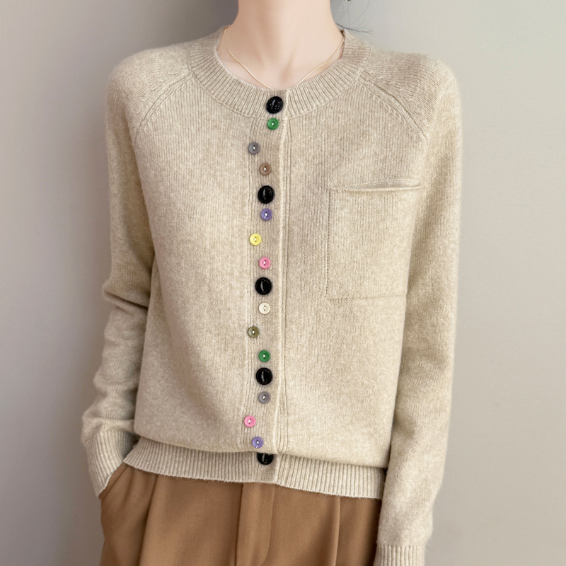 Lente Herfst Dames Wollen Gebreid Vest Losse V-hals Lange Mouwen Casual
