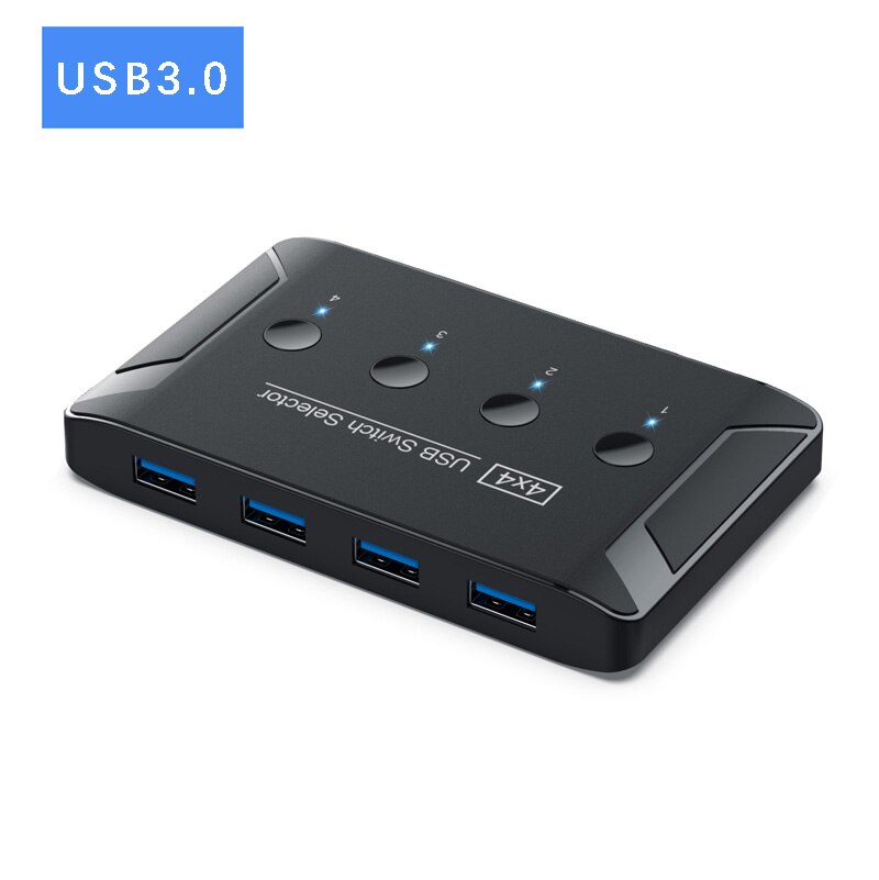 Usb Kvm Switch Usb 3.0 2.0 Switcher Met Extender 4 Computers Delen 4 Usb-poorten Voor Toetsenbord Muis Printer U schijf: USB3.0