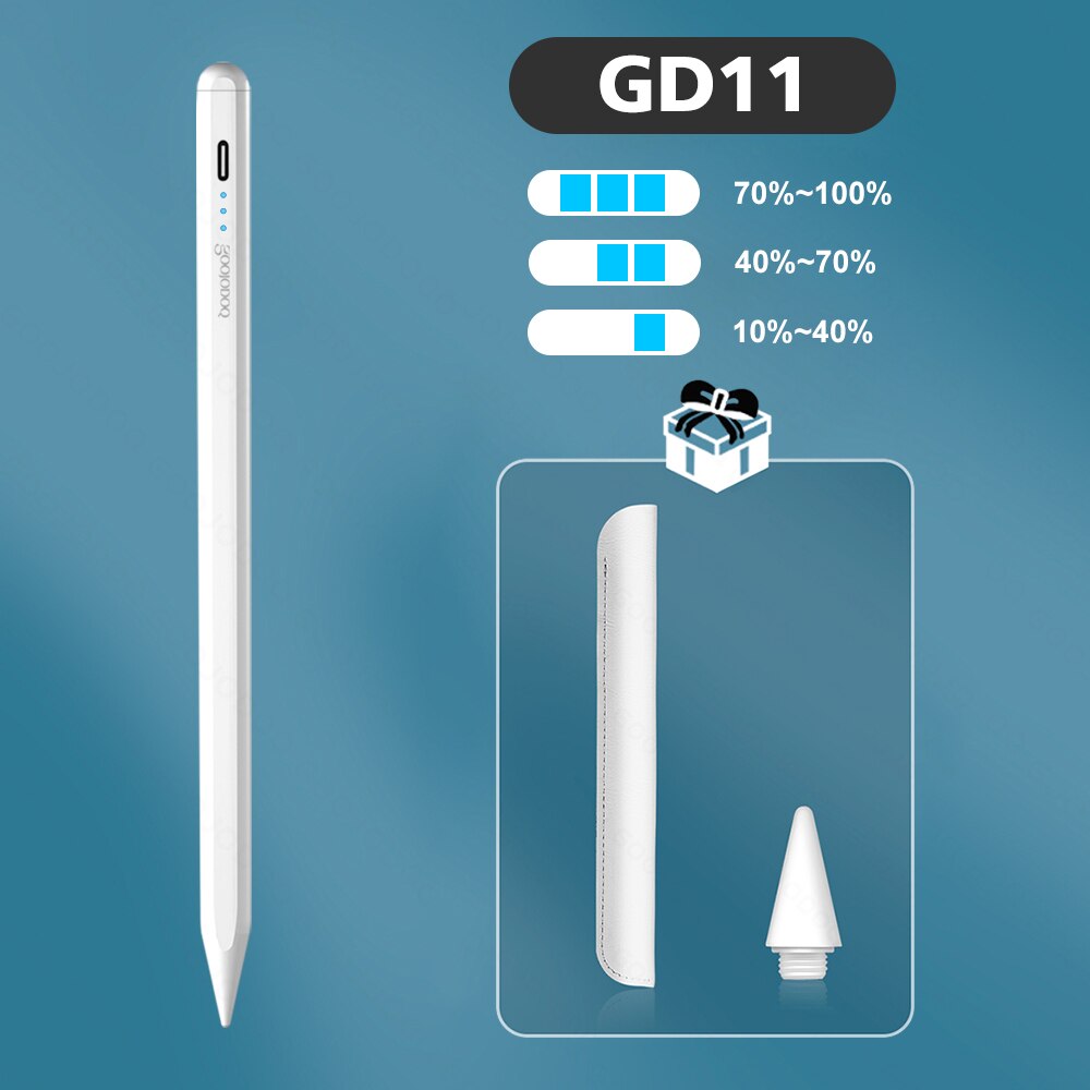 For iPad Pencil with Palm Rejection Tilt, GOOJODOQ 12th Gen Pen for Apple Pencil 2 1 iPad Air 5 2022 - for Apple Pen Stylus: GD11 1tips