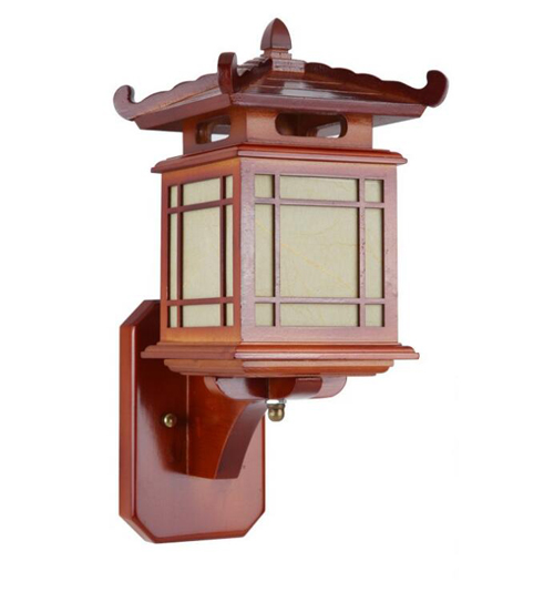 Antieke Chinese Retro Hout Wandlamp Blaker Licht E27 Restaurant Hotel Slaapkamer Wandkandelaar Vintage Lichtpunt Art Deco: Champagne