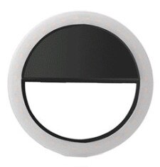 Batteri selfie lys ring lys led fotografisk belysning foto lamper video lys fotografering ringlight foto til telefon linse: Sort